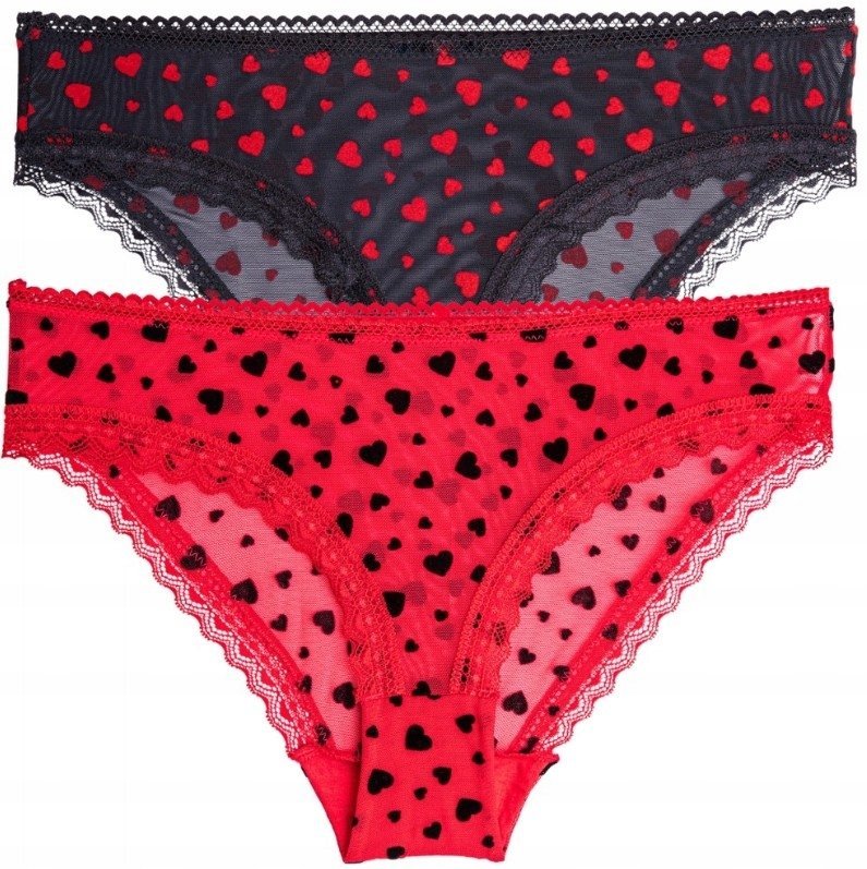 2X FIGI DAMSKIE ELEGANCKIE SUBTELNE Z SIATECZKĄ W SERDUSZKA MORAJ M