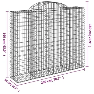 vidaXL Kosze gabionowe, 10 szt, 200x50x160/180cm, galwanizowane żelazo - Ogrodzenia - miniaturka - grafika 7