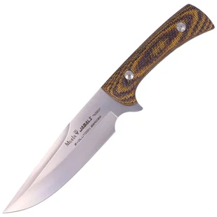 MUELA nóż z ostrzem 170 mm, full tang, rękojeść z brązowej/musztardowej Jute MICARTA JABALI-17G - Noże - miniaturka - grafika 1