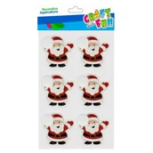 Zabawki kreatywne - Craft With Fun Naklejki Świąteczne Mikołaj 6 Sztuk W Opakowaniu - miniaturka - grafika 1