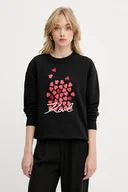 Bluzy damskie - Karl Lagerfeld bluza bawełniana damska kolor czarny z nadrukiem A3W20006 - miniaturka - grafika 1