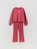 Bluzy dla dziewczynek - Reserved - Dzianinowy komplet z bawełną - różowy - miniaturka - grafika 1