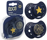 Smoczki uspokajające - LOVI SMOCZEK DYNAMICZNY STARDUST 2szt. 3-6m NIEBIESKI - miniaturka - grafika 1