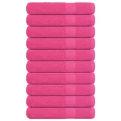 Ręczniki - vidaXL Ręczniki, 10 szt., różowe, 100x200 cm, bawełna 100% - miniaturka - grafika 1