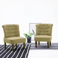 Krzesła - vidaXL Krzesło w stylu francuskim, zielone, materiałowe - miniaturka - grafika 1
