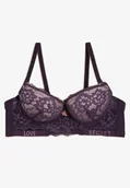 Biustonosze - Fioletowy Koronkowy Biustonosz Push-Up z Ozdobną Zawieszką i Cyrkoniami Verenia - miniaturka - grafika 1