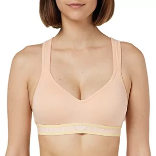 Emporio Armani Women's Iconic Logoband Biustonosz Wyściełany Biustonosz Damski, Apricot, M - Biustonosze - miniaturka - grafika 1