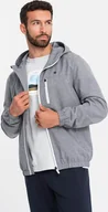 Kurtki męskie - Kurtka męska Ombre Lekka sportowa męska kurtka z polarową podszewką szara V3 OM-JANP-0136 M - miniaturka - grafika 1
