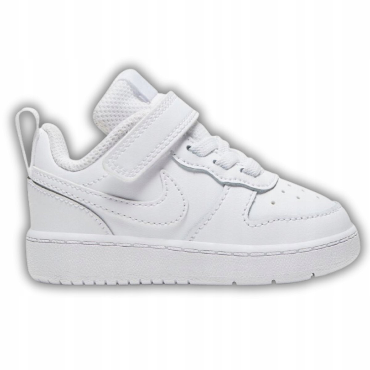 BUTY DZIECIĘCE NIKE COURT BOROUGH LOW ROZMIAR 19,5 BIAŁE NA RZEPY SPORTOWE