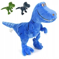 Maskotki i pluszaki - PLUSZOWY DINOZAUR W PASY T-REX UŚMIECHNIĘTY DLA DZIECI ZABAWKA PRZYTULANKA - miniaturka - grafika 1