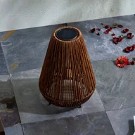 Lampy ogrodowe - Lindby Amaria lampa solarna LED rattan ciemny - miniaturka - grafika 1