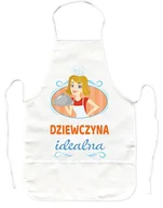 Fartuchy i rękawice kuchenne - Fartuch kuchenny 321PREZENT Dziewczyna Idealna, biały - miniaturka - grafika 1