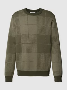Swetry męskie - Sweter z dzianiny ze wzorem w kratę model ‘TERNAA’ - grafika 1