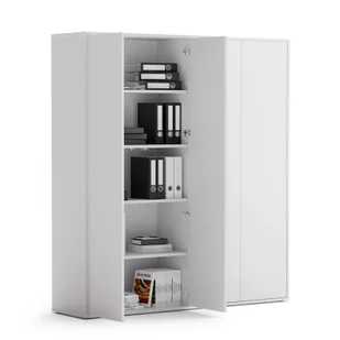 PLAN Szafa wysoka biurowa BLOCK White 611212 - Szafy biurowe - miniaturka - grafika 1