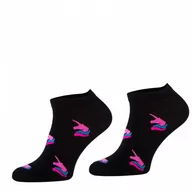 Skarpetki jeździeckie - Comodo Skarpetki krótkie - czarne jednorożce - miniaturka - grafika 1