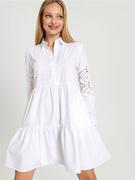 Sukienki - Sinsay - Sukienka mini koszulowa - biały - miniaturka - grafika 1