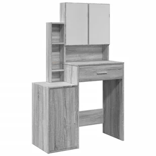 vidaXL Toaletka z szafką szary dąb sonoma 80x35x132 cm - Toaletki - miniaturka - grafika 1