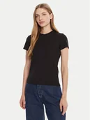 Koszulki i topy damskie - Calvin Klein T-Shirt LV044C216G Czarny Regular Fit - miniaturka - grafika 1