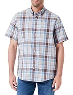 Koszule męskie - bugatti Męska koszula 9450-38412 z kołnierzykiem na guziki, brązowa-80, regularna, brązowy-80, 4XL - miniaturka - grafika 1