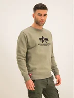 Bluzy męskie - Alpha Industries Bluza Basic 178302 Zielony Regular Fit - miniaturka - grafika 1