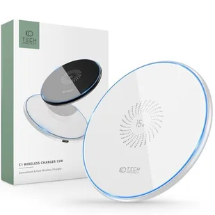 Ładowarka indukcyjna TECH-PROTECT QI15W-C1 15W Biały - Ładowarki do telefonów - miniaturka - grafika 1