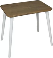 Ławy i stoliki kawowe - Stolik kawowy prostokątny z drewna dębowego Ash Grey, Wykończenie nogi - Buk - farba biała, Wysokość [cm] - 54, Wymiary [cm] - 40x60 - miniaturka - grafika 1