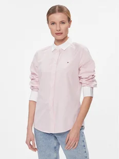 Tommy Hilfiger Koszula Fill A Fill Regular Shirt WW0WW40531 Różowy Regular Fit - Koszule damskie - miniaturka - grafika 1