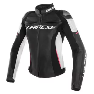 DAINESE Racing 3 Lady Leather Jacket Black/White/Fuchsia 44 - Odzież motocyklowa - miniaturka - grafika 1
