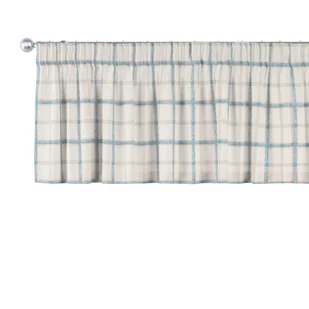 Dekoria Lambrekin na taśmie marszczącej ecru tło niebieska kratka 260 × 40 cm Avinon 396-131-66 - Zasłony - miniaturka - grafika 1