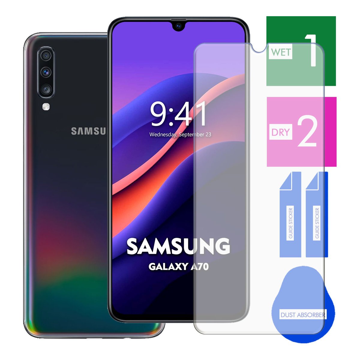 SZKŁO OCHRONNE DO SAMSUNG GALAXY A70 NA TELEFON EKRAN SZYBKA PANCERNE