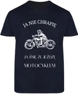 Koszulki męskie - T-SHIRT MĘSKI JA NIE CHRAPIĘ HARLEY ŚMIESZNA KOSZULKA GRANATOWA R-3XL A500 - miniaturka - grafika 1
