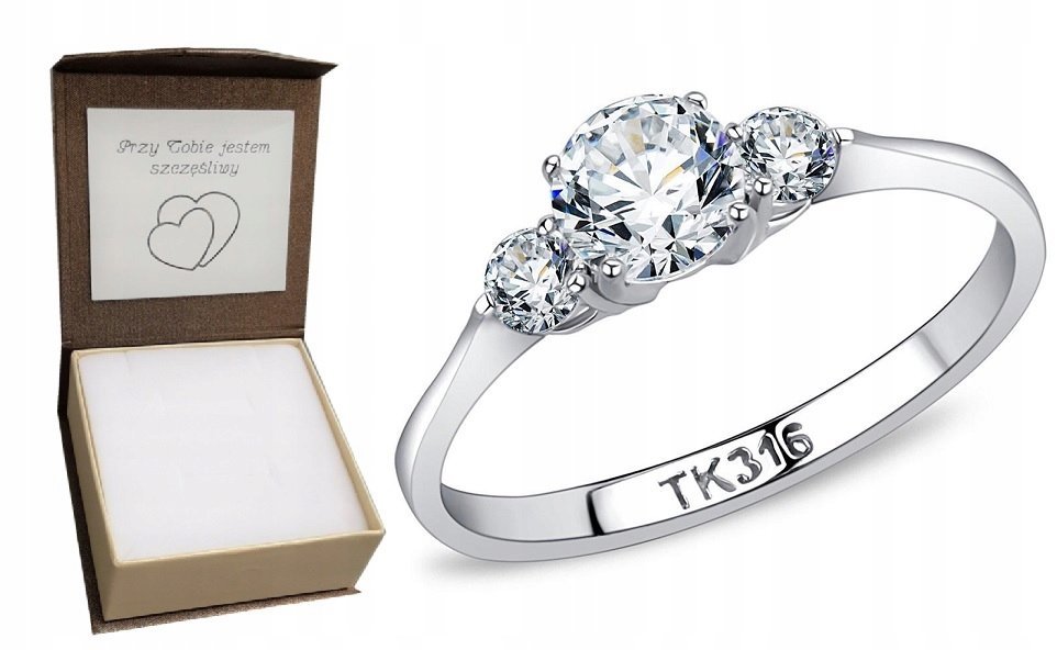 Pierścionek zaręczynowy YES I DO 316L GRAWER r.11