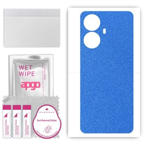 folia naklejka skórka strukturalna na TYŁ do Realme 10 Pro Plus - Niebieski Pastel Matowy Chropowaty Baranek - apgo SKINS