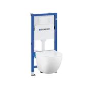 Stelaże i zestawy podtynkowe do WC - Zestaw Podtynkowy WC Geberit Duofix Delta Omnires Ottawa biały połysk - miniaturka - grafika 1