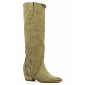 Kozaki damskie - Oliwkowe kowbojki damskie CARINII - Carinii - miniaturka - grafika 1