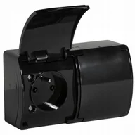 Gniazdka elektryczne - Gniazdo Elektryczne ścienne Orno czarny - miniaturka - grafika 1