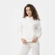 Bluzy sportowe damskie - Damska bluza dresowa nierozpinana z kapturem FILA BISCHKEK - biała - miniaturka - grafika 1