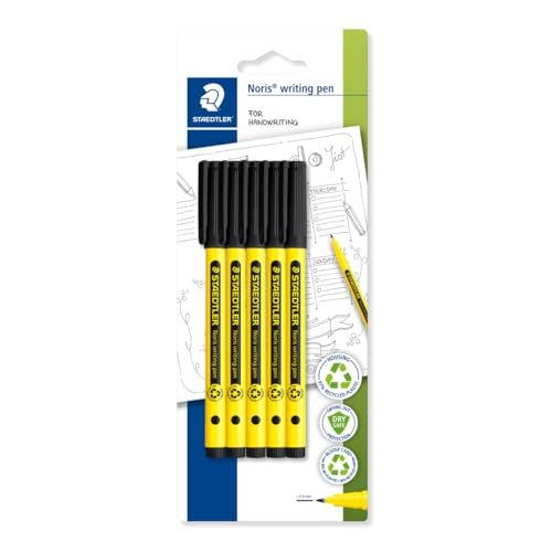 STAEDTLER 307-9 BK5 Noris długopis do pisania odręcznego - czarny (5 sztuk)