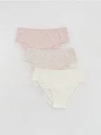 Majtki damskie - Reserved - Majtki typu figi 3 pack - pastelowy róż - miniaturka - grafika 1