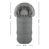 Śpiworki dla dzieci - ŚPIWOREK DO WÓZKA DZIECIĘCEGO/FOTELIK/SANKI, WODOSZCZELNY 115/85 CM SZARY - miniaturka - grafika 1