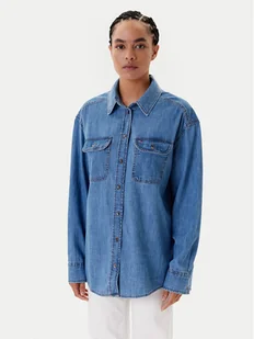 Tommy Jeans Koszula jeansowa DW0DW21073 Niebieski Relaxed Fit - Koszule damskie - miniaturka - grafika 1