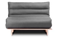 Sofy i kanapy - Sofa futon FUTURI szary/brązowy, 189x72x120, tkanina/drewno - miniaturka - grafika 1