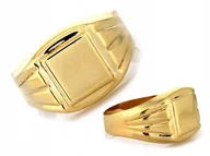 Pierścionki - Złoty 14k sygnet męski 585 elegancki popularny na prezent dla mężczyzny r30 - miniaturka - grafika 1