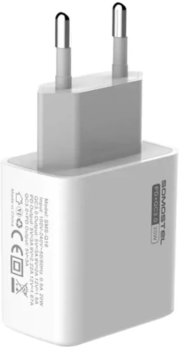 Ładowarka sieciowa Q16 20W PD Somostel + kabel USB-C biała