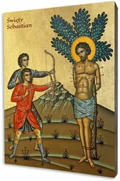 Ikona święty Sebastian - Ikony i obrazy sakralne - miniaturka - grafika 1