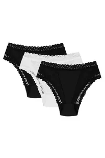 Wol-Bar Abra 3-pak czarny-czarny-biały XL Majtki figi - Majtki damskie - miniaturka - grafika 1