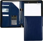 Teczki i aktówki - Elegancki Biwuar Aktówka Teczka Biznesowa Multi Organizer A4 Niebieska - miniaturka - grafika 1