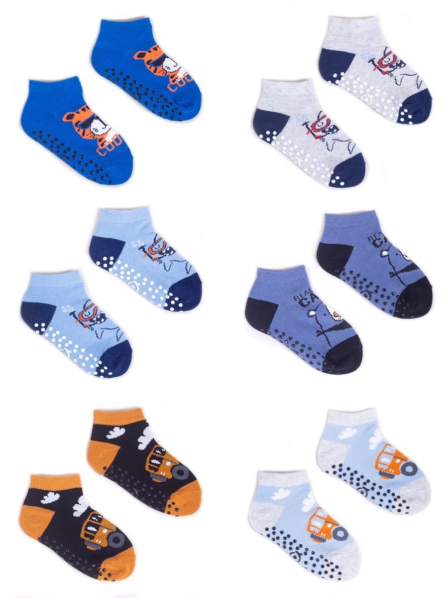 Skarpety stopki chłopięce bawełniane z ABS 6PAK 17-19