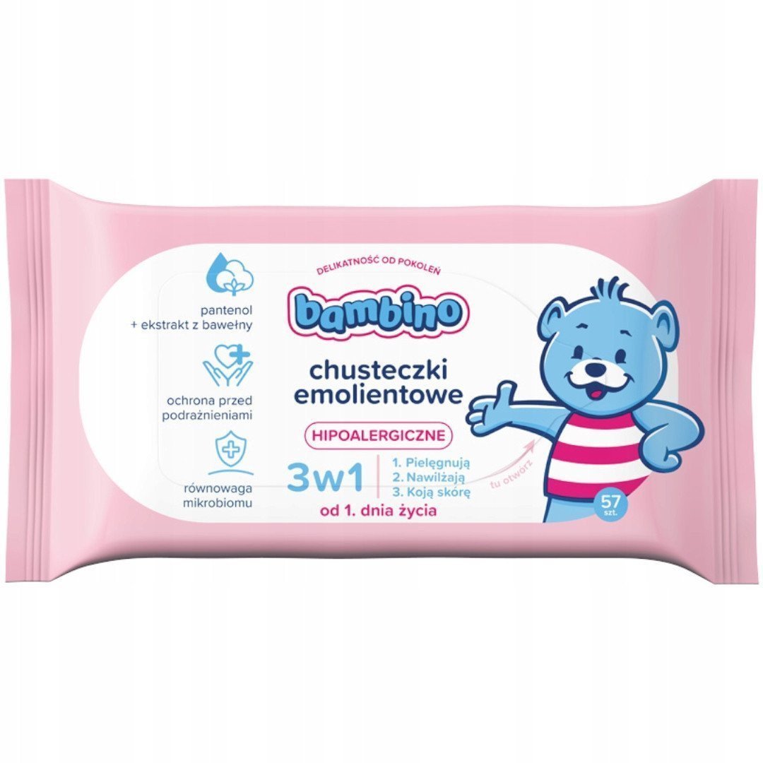 Nivea Chusteczki nawilżane emolientowe 3w1 1x57szt.