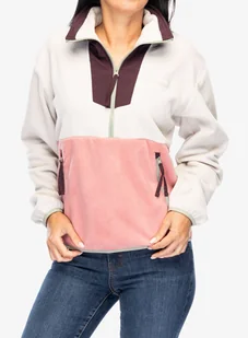 Bluza damska Columbia Sequoia Grove Half Zip Fleece - dark stone/pink agave - Bluzy sportowe damskie - miniaturka - grafika 1
